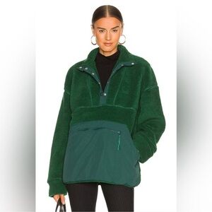NEW LPA Snap Front Oversized Pullover in Dark Green Revolve | size M